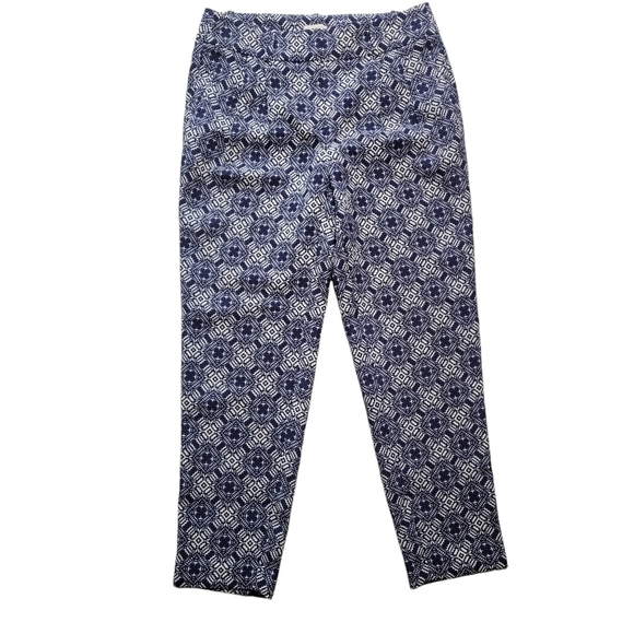J. CREW Pants Womens 0 Blue Tile Medallion Printed Drapey Casual #C0877 L447 - Picture 2 of 3